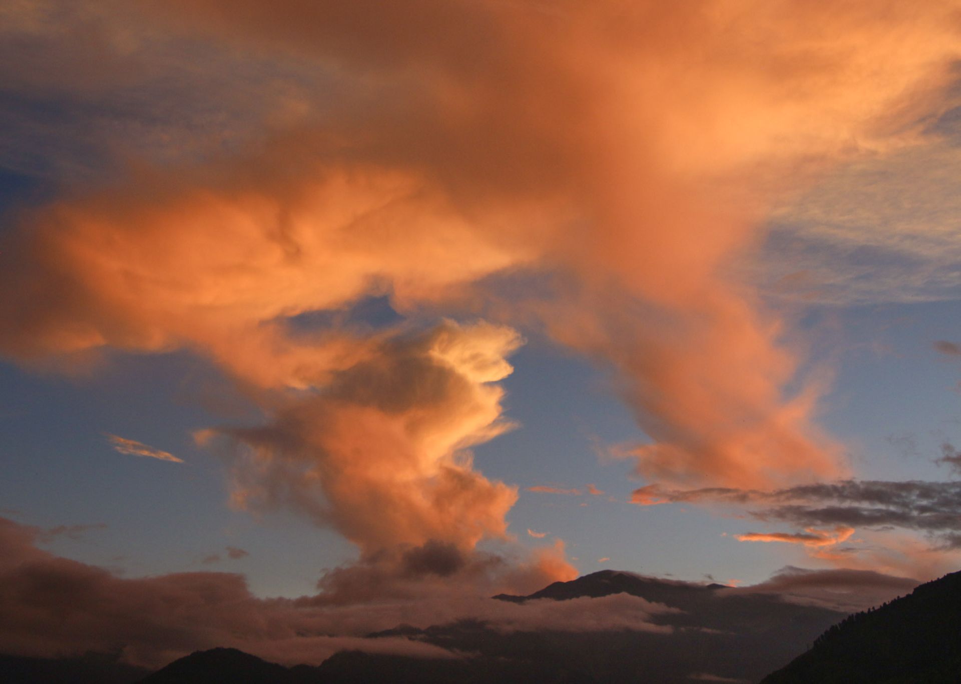 Lava looking clouds in a beautiful sunset landscape photograph